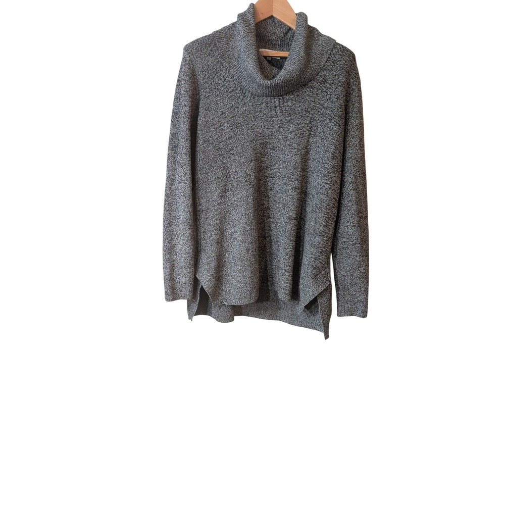 Calvin Klein Gray Marled Cowl Neck Sweater Side Slit M7XSM784 M